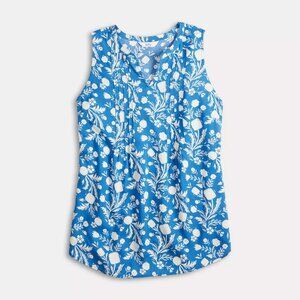 CROFT & BARROW Set of 2 Pintuck Sleeveless Shell Floral Tops XS
